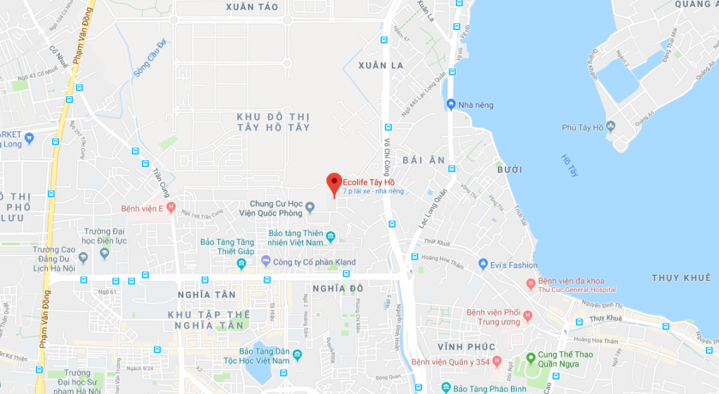 vị trí ecolife tây hồ, hà nội